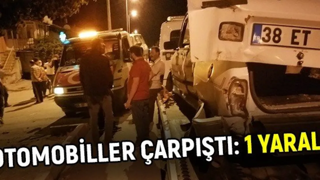 Otomobiller çarpıştı: 1 yaralı