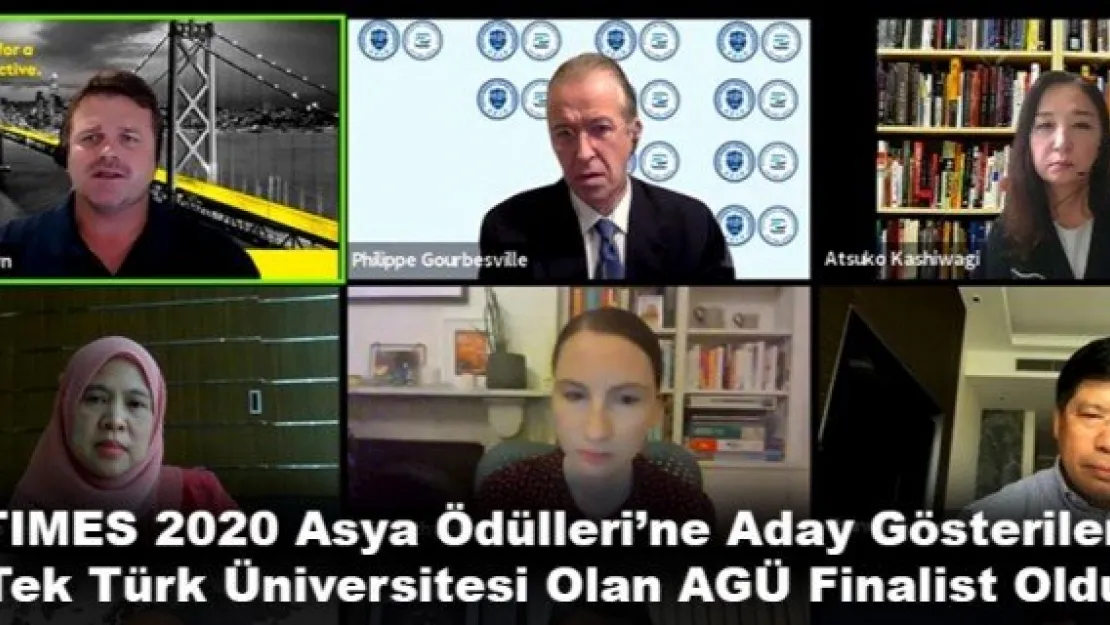 TIMES 2020 Asya Ödülleri'ne Aday Gösterilen Tek Türk Üniversitesi Olan AGÜ Finalist Oldu