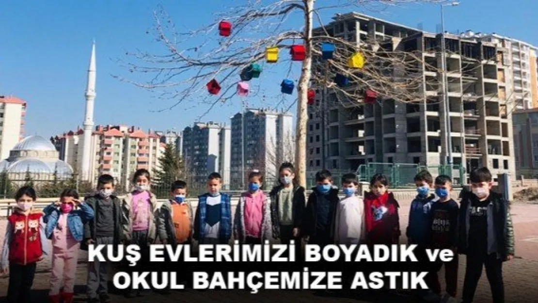 KUŞ EVLERİMİZİ BOYADIK ve OKUL BAHÇEMİZE ASTIK