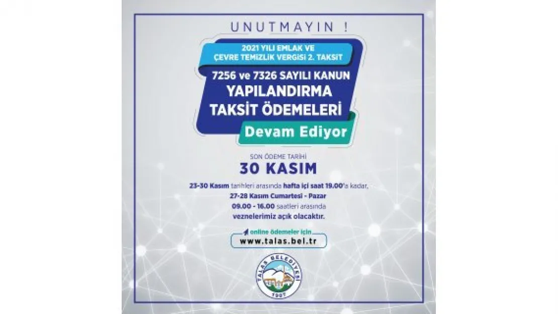 BAŞKAN YALÇIN'DAN VERGİDE SON GÜN HATIRLATMASI
