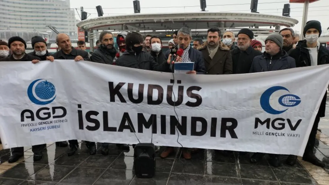 AGD Kayseri Şubesi, İsrail Cumhurbaşkanını protesto etti