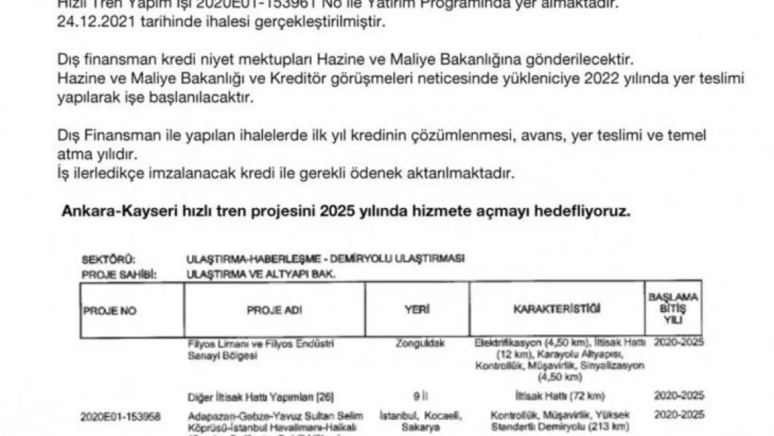 AK Parti'den hızlı tren iddialarına açıklama