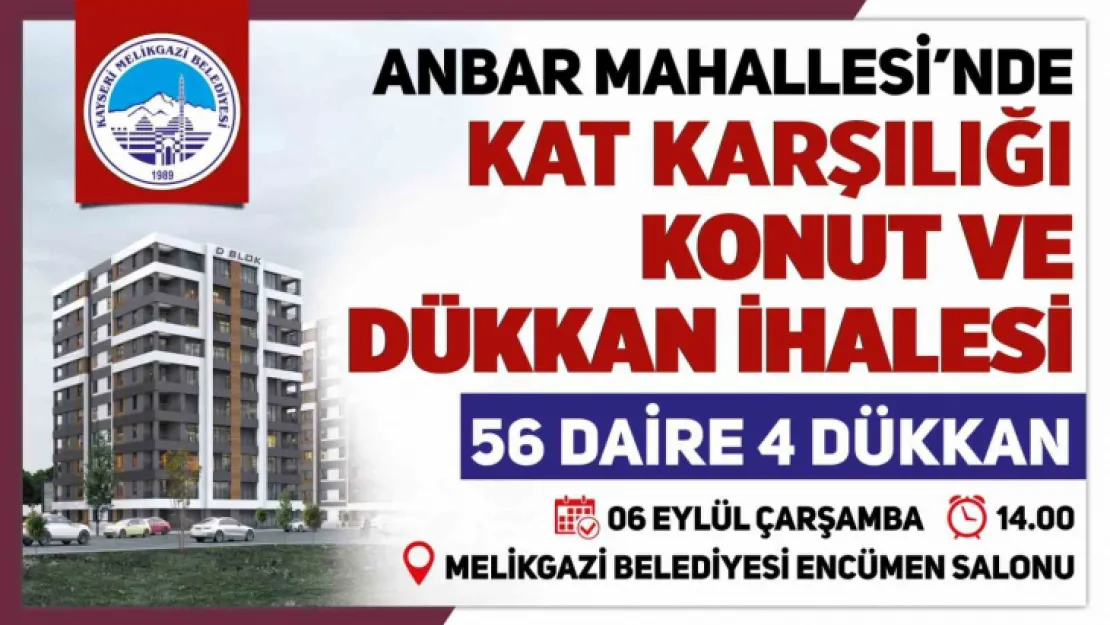 Anbar'da Kat Karşılığı 56 Daire ve 4 Dükkan İhalesi Yapılacak