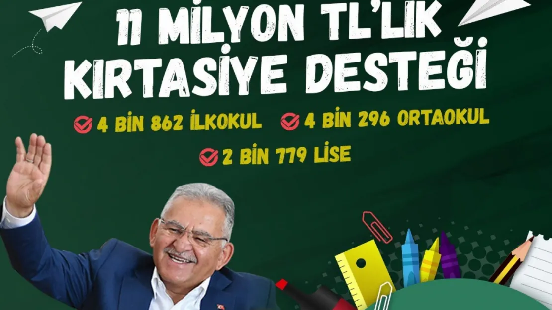 Büyükşehir'den 11 bin öğrenciye 11 milyon TL'lik kırtasiye desteği