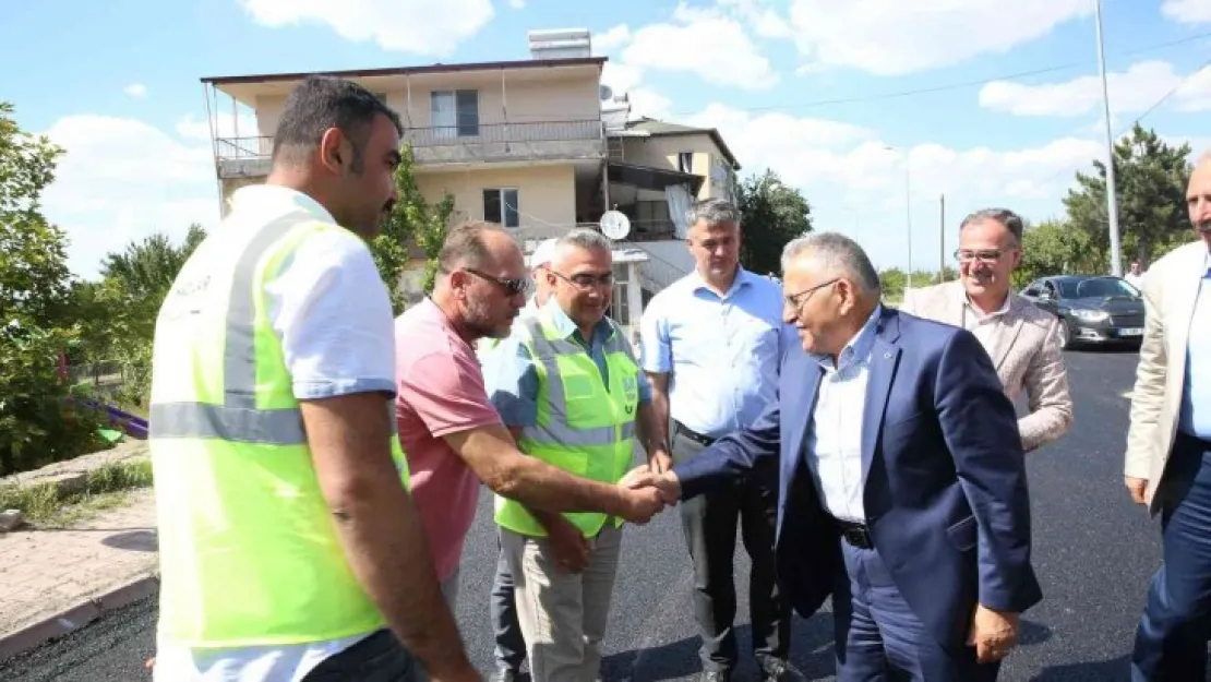 Başkan Büyükkılıç, Hacılar - İncesu bağlantı yolunda incelemelerde bulundu