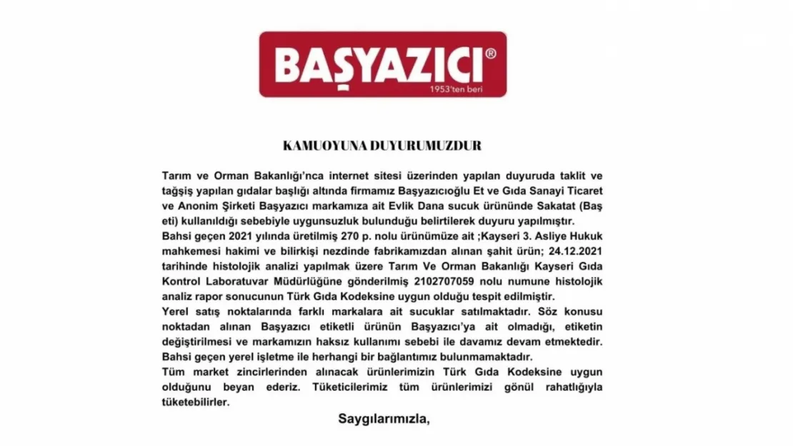 Başyazıcı'dan açıklama: 'Başyazıcı etiketli ürün Başyazıcı'ya ait değil'