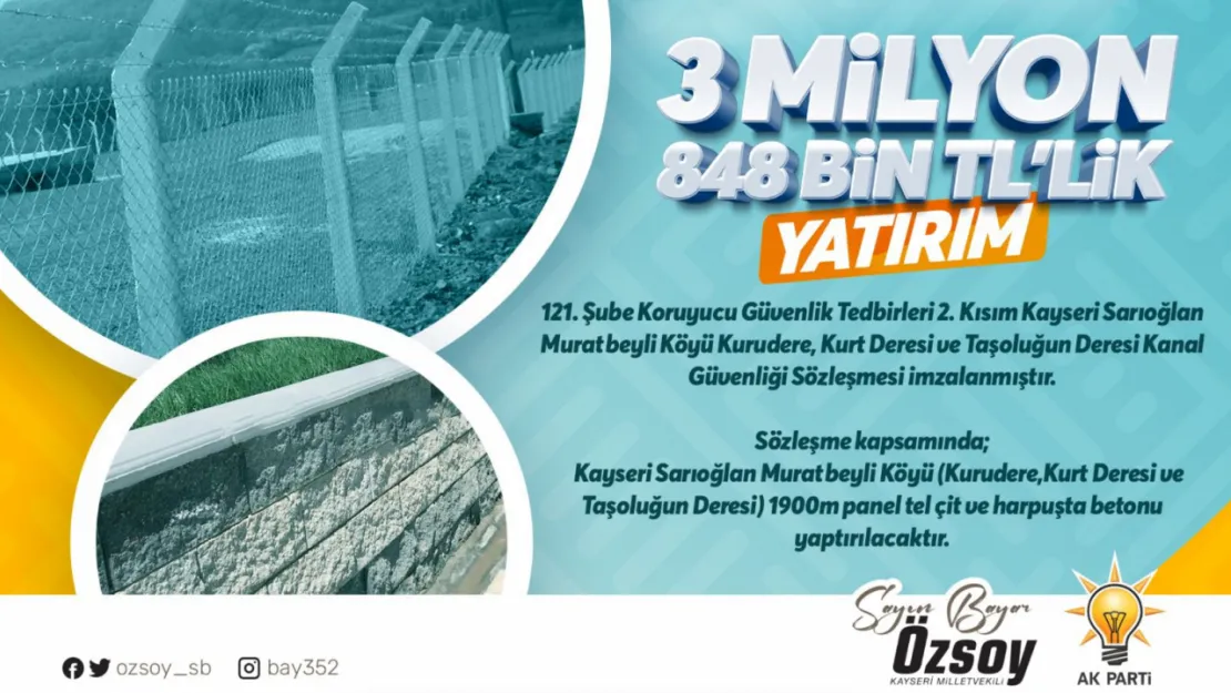 Bayar Özsoy'dan 3.8 Milyon TL'lik kanal güvenliği sözleşmesi