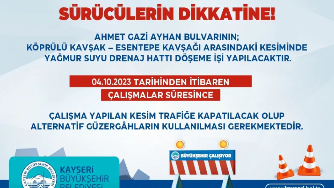 Büyükşehir'den 10 milyon TL'lik yağmur suyu drenaj hattı