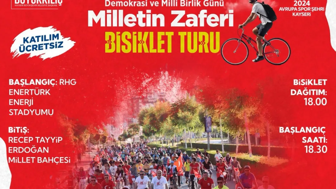 15 Temmuz'da 9 km'lik bisiklet turu etkinliği