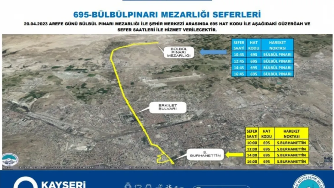 Büyükşehir'den mezarlıklara ücretsiz ulaşım