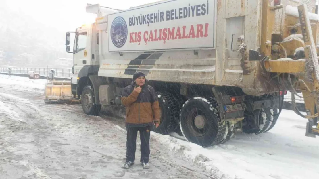 Büyükşehir 156 araçla karla mücadele için hazır