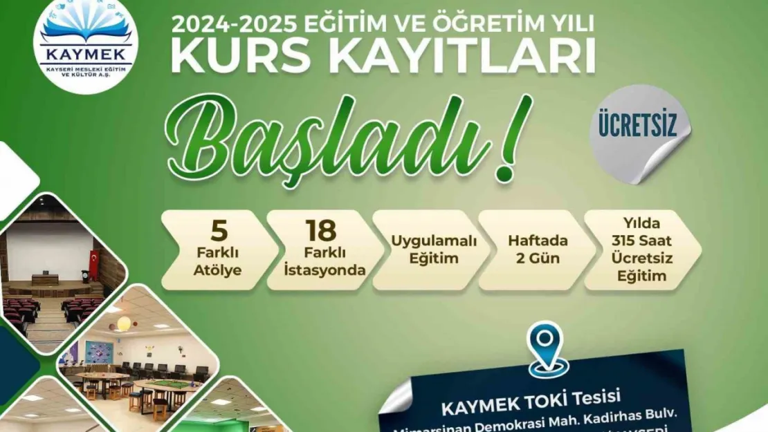 KAYMEK'in Değer Gençlik Merkezi kurs kayıtları başladı