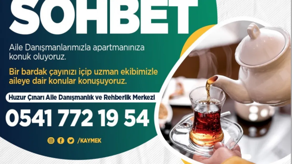 Büyükşehirden ailelere yönelik Bir Demlik Sohbet danışmanlık hizmeti