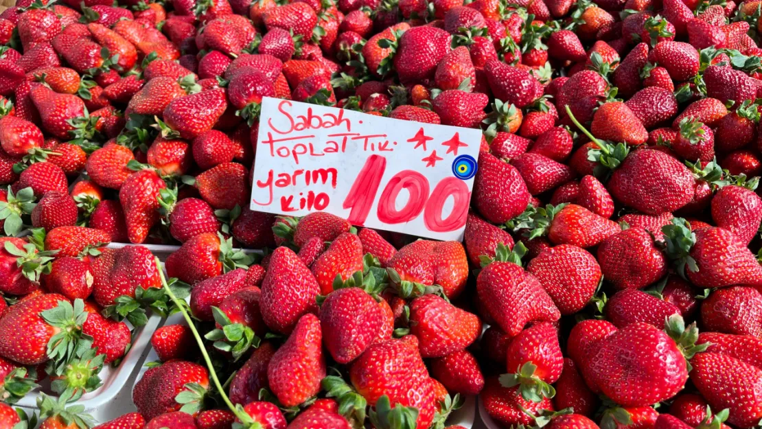 Çilek 200 TL'den pazar tezgahlarında