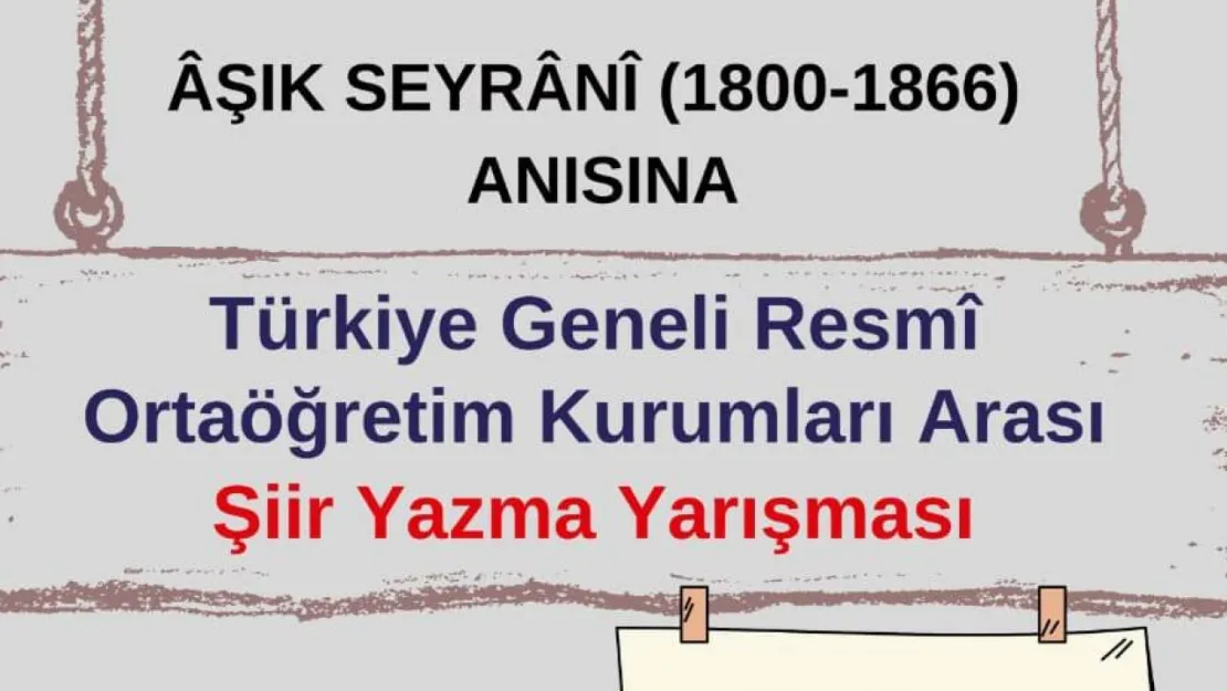 Develi Anadolu İmam Hatip Lisesi'nden Âşık Seyrânî Anısına Büyük Yarışma