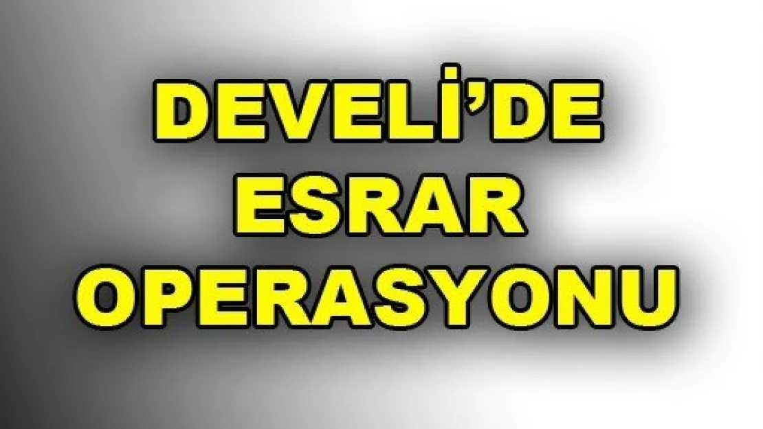 Develi'de esrar operasyonu