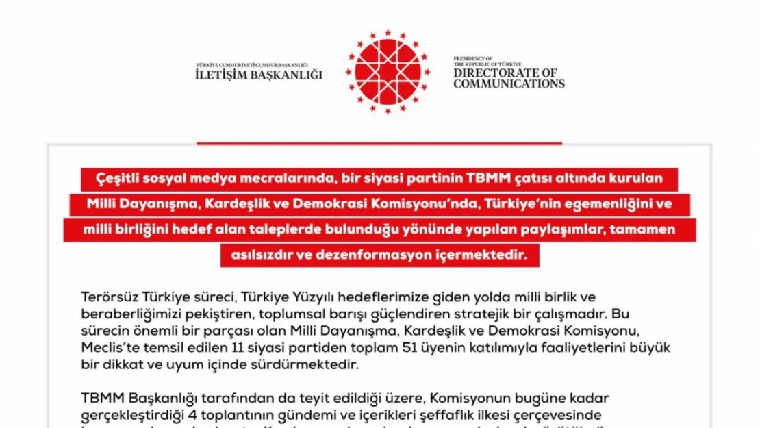 DMM iddiaları yalanladı: Terörsüz Türkiye Komisyonu'na yönelik asılsız pravokasyonlara dikkat!