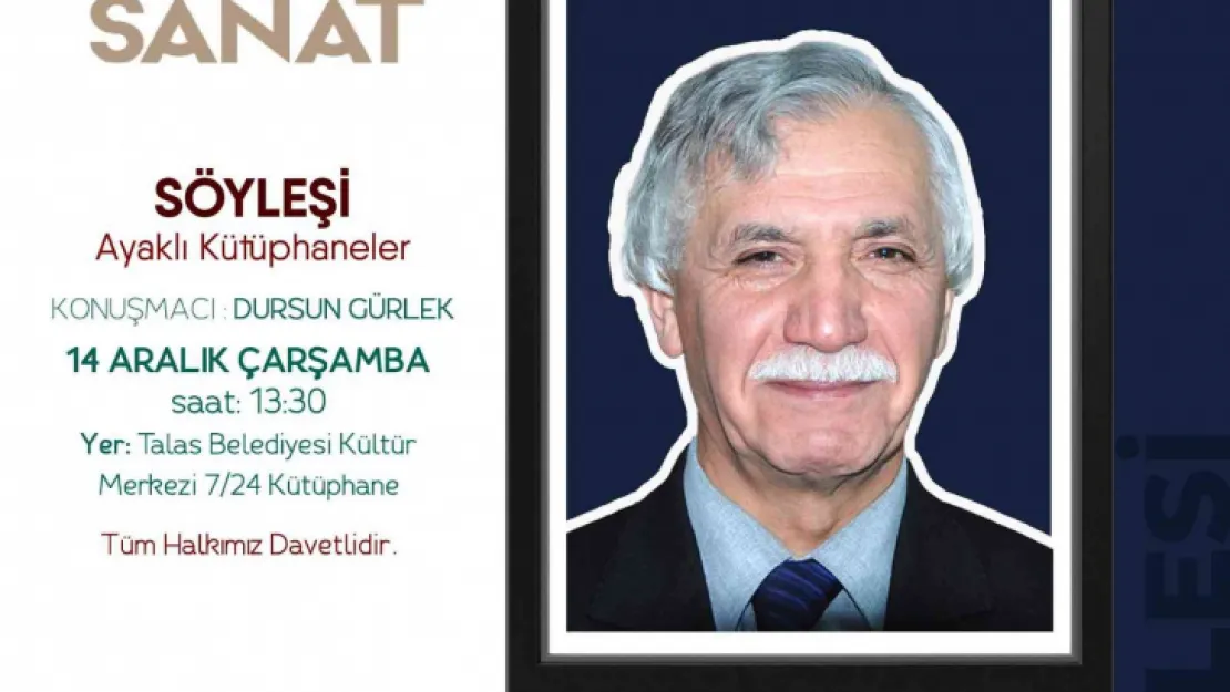 Dursun Gürlek, 'Ayaklı Kütüphaneleri' anlatacak