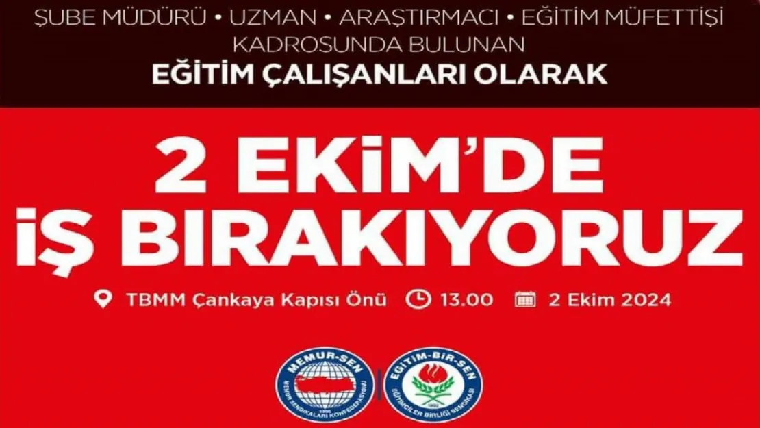 Eğitim Bir Sen'den 1 günlük işi bırakma eylemi