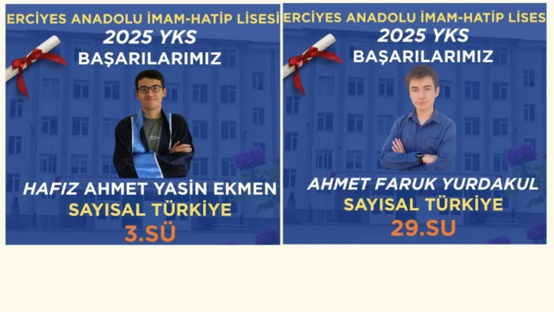 Erciyes Anadolu İmam Hatip Lisesi'nden YKS'de Gururlandıran Başarı