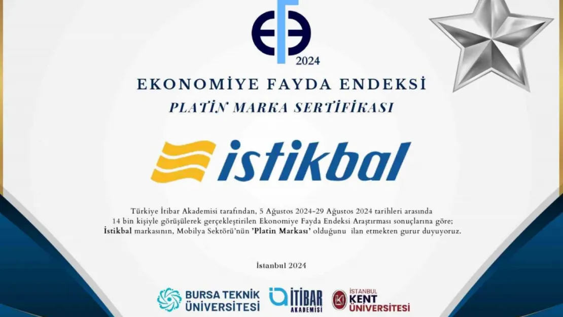 İstikbal'e 'Platin' Ödül