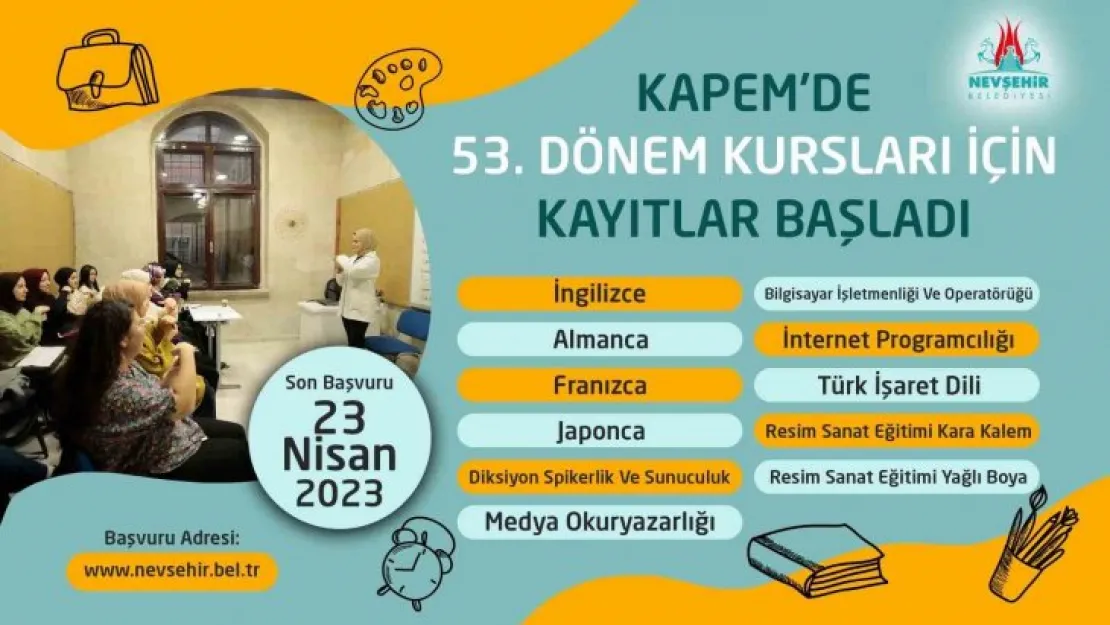 KAPEM'de yeni dönem kurs kayıtları başladı