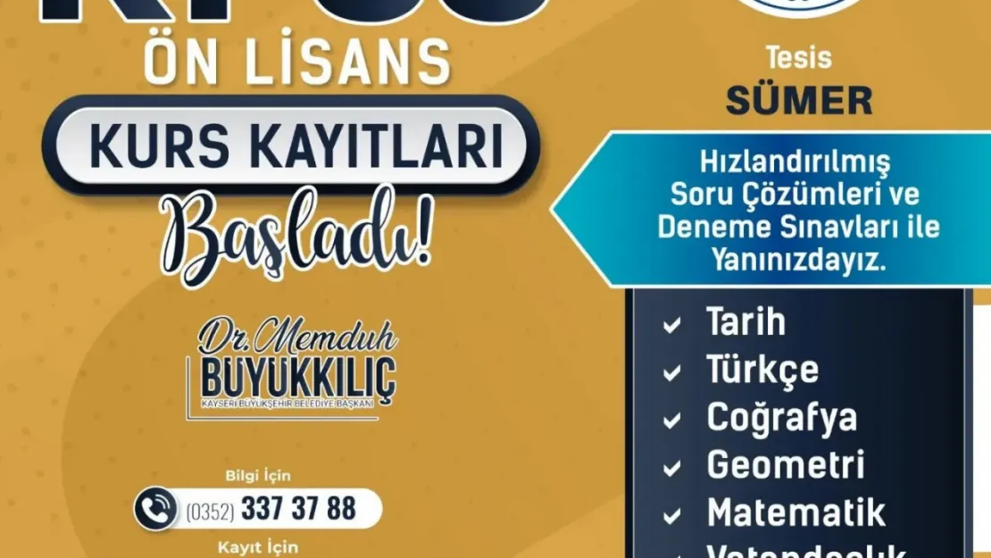 KAYMEK'te KPSS için kurs kayıtları sürüyor