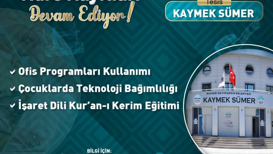 KAYMEK'ten güz dönemine özel kurs seçenekleri