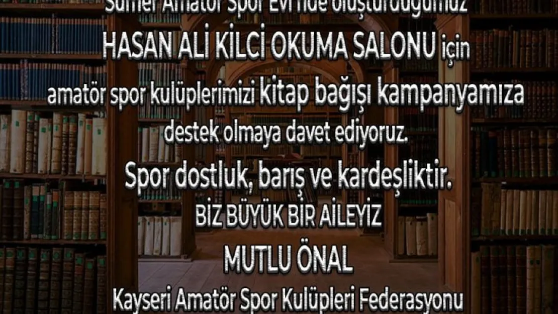 Kayseri ASKF kitap toplama kampanyası başlattı