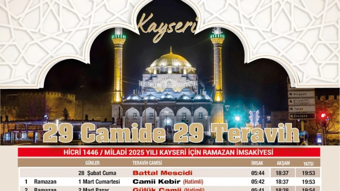 Kayseri Camilerinde Ramazan İklimi: 29 Camide 29 Teravih