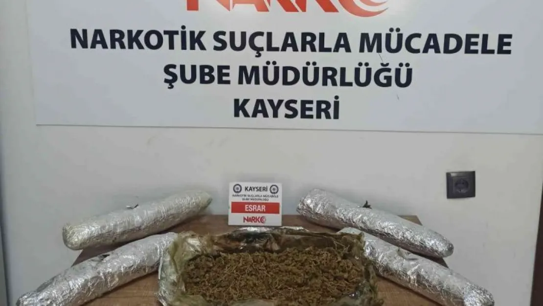 Kayseri'de 1 kilo 800 gram esrar ele geçirildi