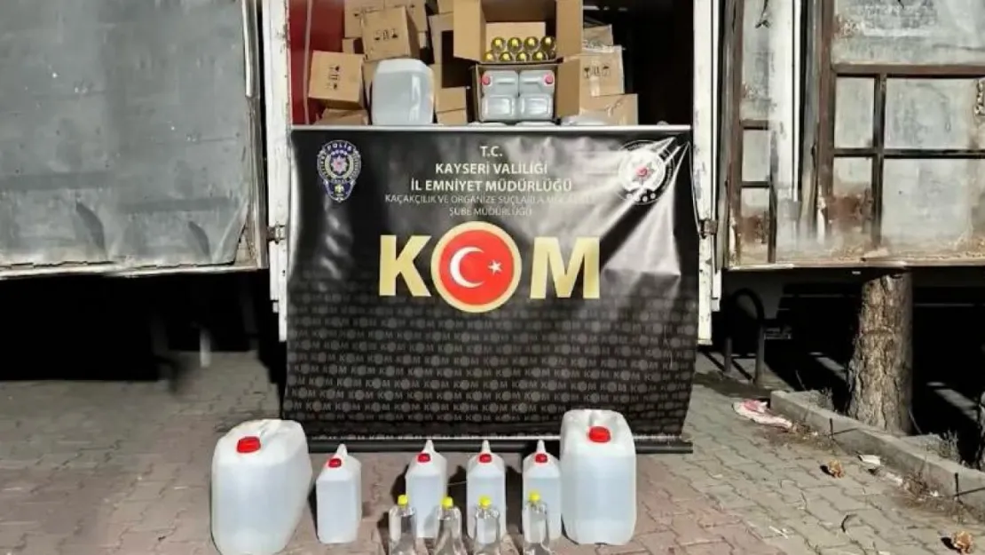 Kayseri'de 3 bin 848 litre kaçak etil alkol ele geçirildi