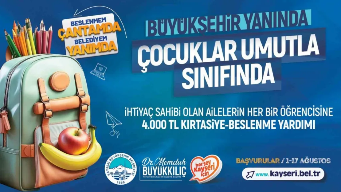 Kayseri'de Eğitim Desteklerine Beslenme Yardımı Eklendi
