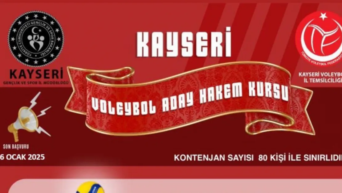 Kayseri'de voleybol hakem kursu açılacak