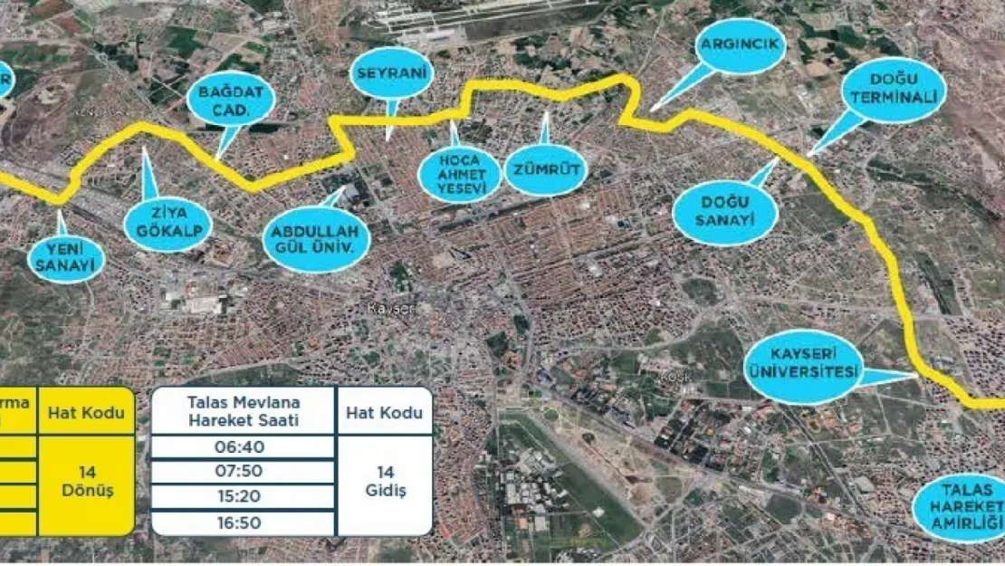 Kayseri ulaşımına yeni alternatif hat eklendi