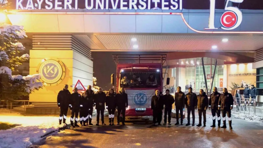 Kayseri Üniversitesi, deprem bölgesine yardımlarını sürdürüyor