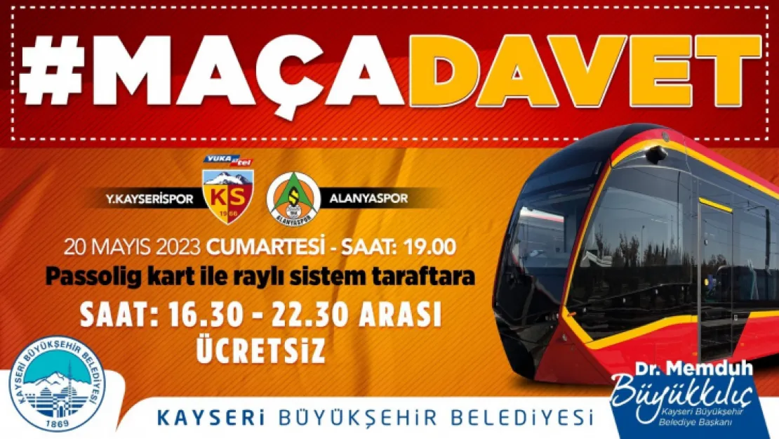 Kayserispor taraftarına ücretsiz ulaşım