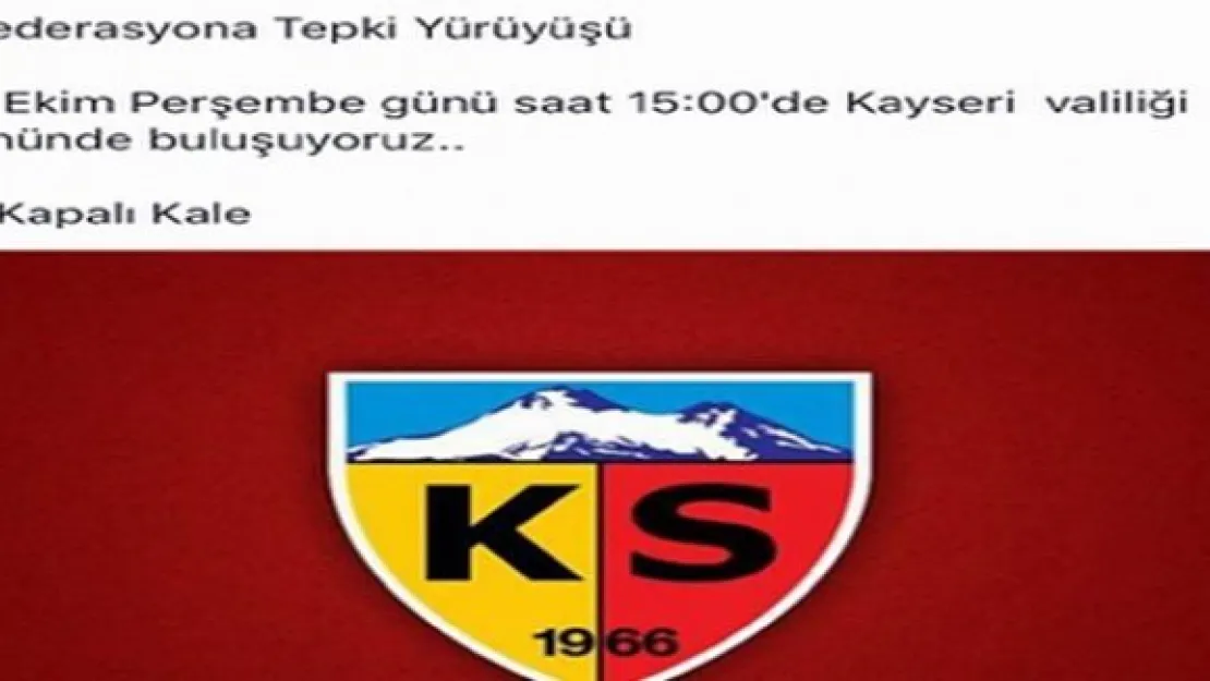 Kayserisporlulardan TFF'ye tepki yürüyüşü