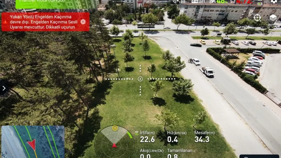 Kocasinan, açık alanları drone ile ilaçlıyor