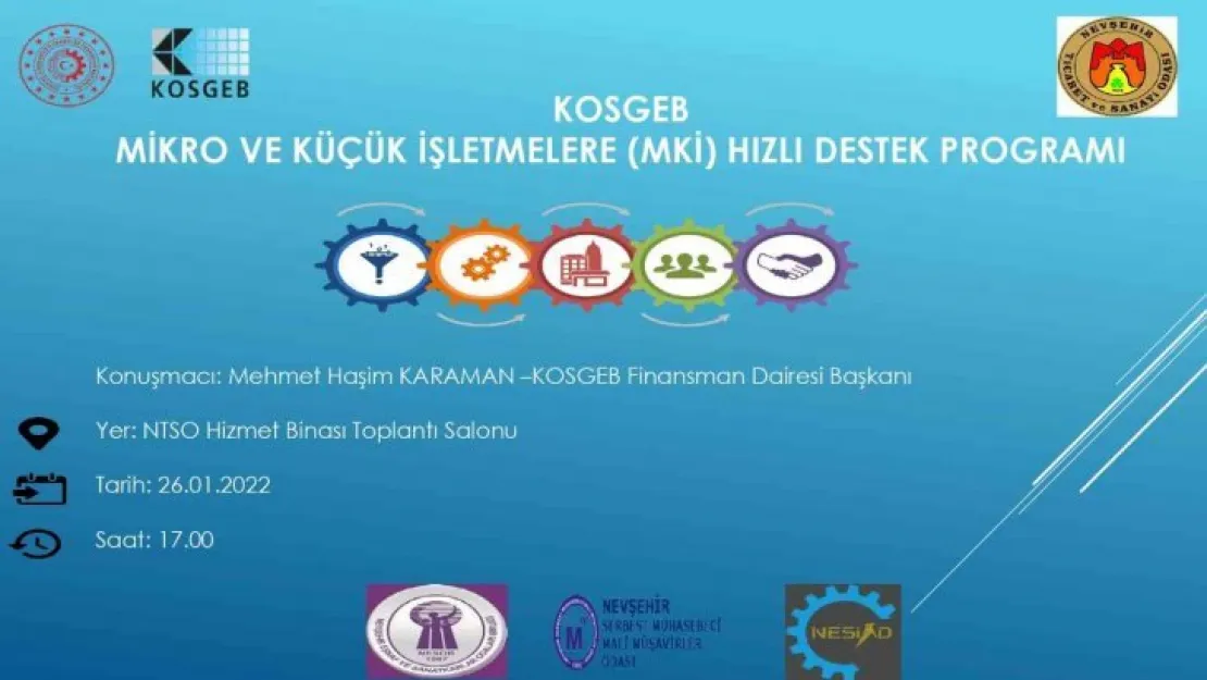 KOSGEB Finansman Dairesi Başkanı Karaman Nevşehir'e gelecek