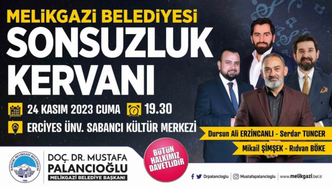 Melikgazi'de şiir dolu 'Sonsuzluk Kervanı' akşamı