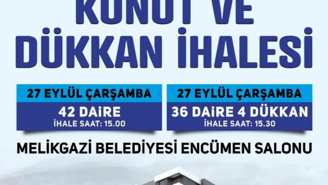 Melikgazi'den Kat Karşılığı Konut ve Dükkan İhalesi