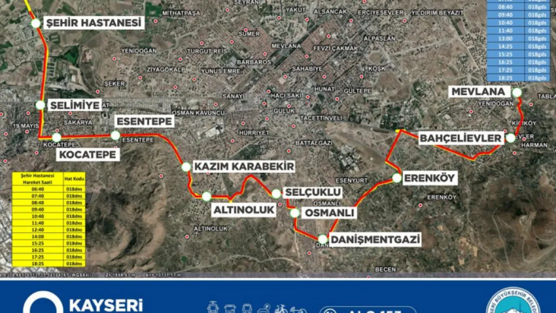 Mevlana Mahallesi'nden Şehir Hastanesi'ne yeni ulaşım hattı