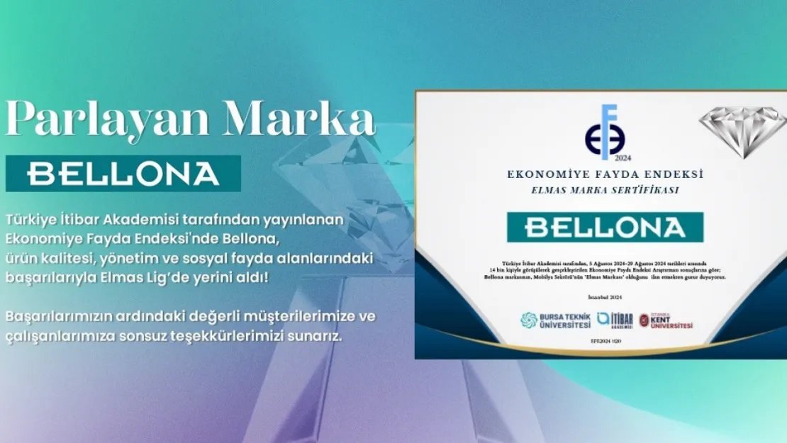 Mobilya sektörünün elmas kategorisinde yer alan mobilya markası: 'Bellona'