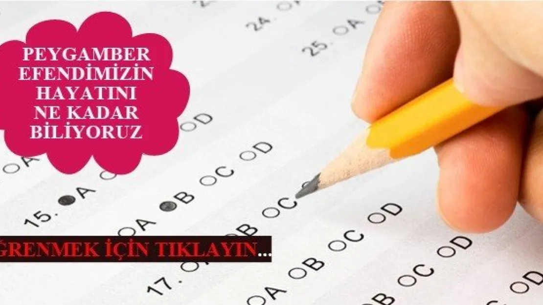MUSTAFA BALABAN'IN HAZIRLADIĞI SİYER SORULARI