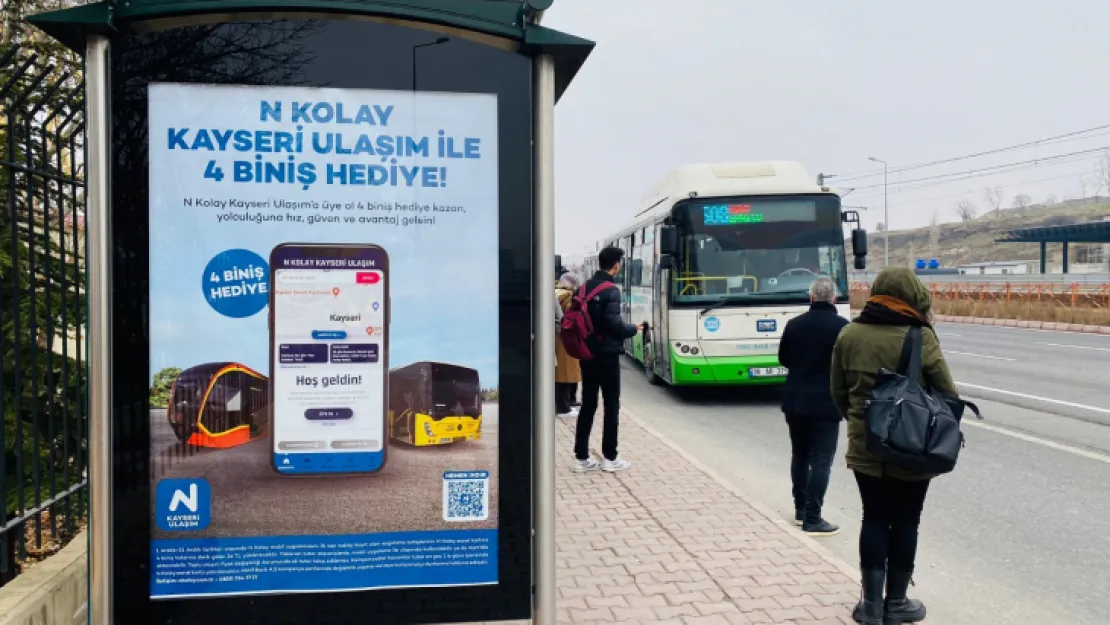 N Kolay Kayseri Ulaşım Mobil Uygulaması'na üye olanlara 4 biniş hediye