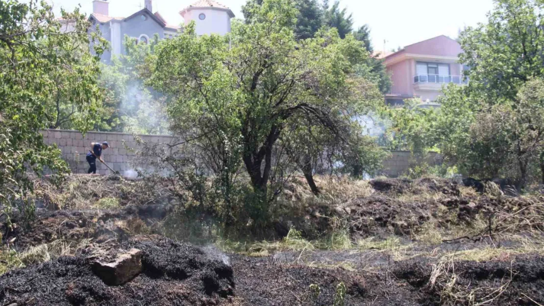 Ot yangını ikametlere sıçramadan söndürüldü