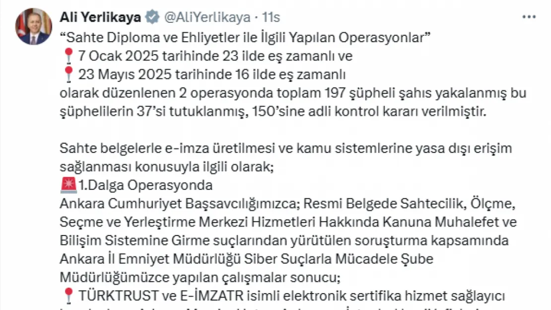 Sahte Diploma Operasyonu Derinleşiyor