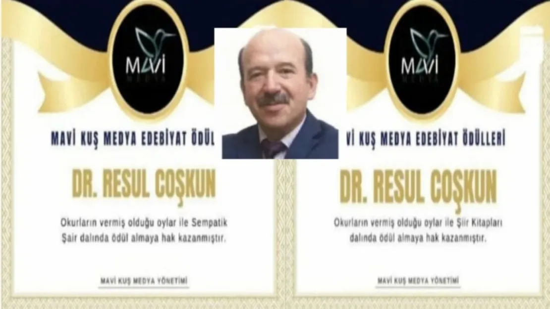 Şair Resul Coşkun'a Mavi Kuş Medya'dan iki ödül birden