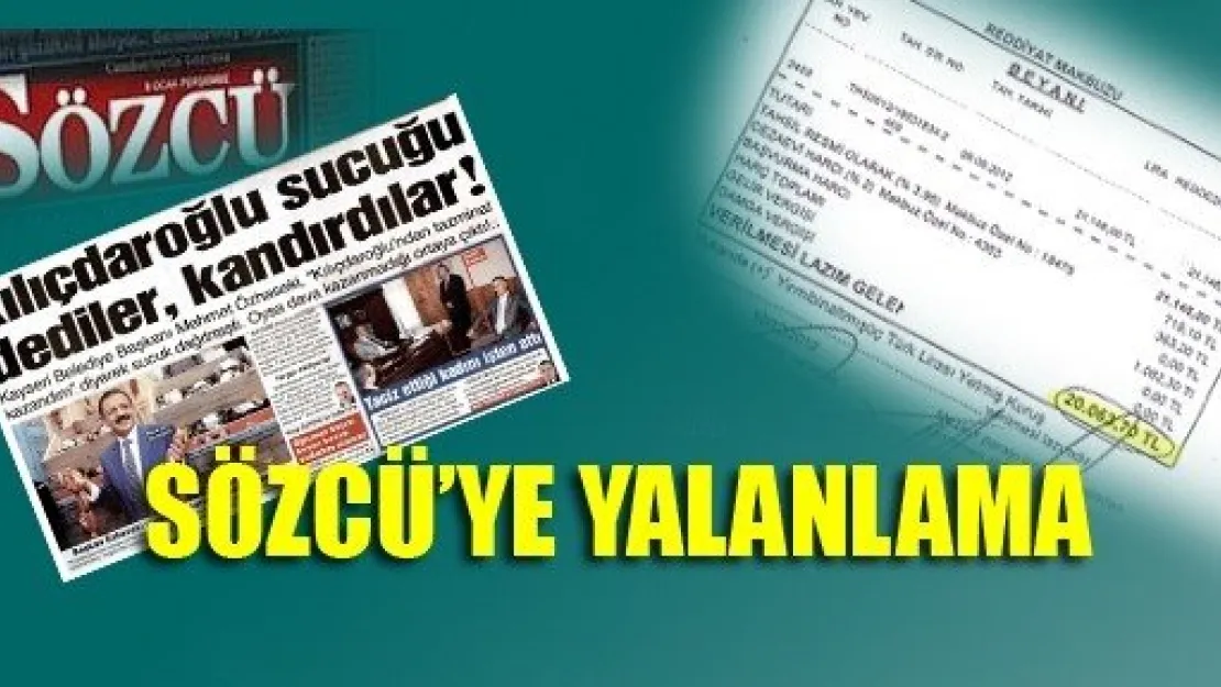 Sözcü Gazetesine Yalanlama